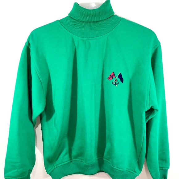 GAP Fleece Women’s Emerald Green Turtleneck Sweater Pullover Long Sleeve Size S - Picture 5 of 10
